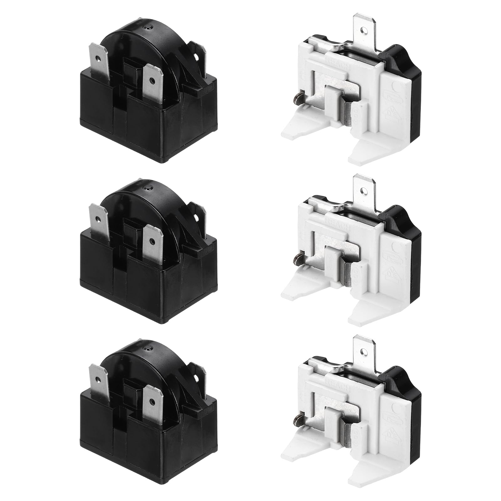 QUARKZMAN 3 Set PTC Relais Démarreur Réfrigérateur 22 Ohm 4 Broches Et Protège-Surcharge Congélateur 1/2HP Pour Compresseur Réfrigérateur