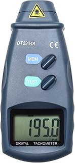 QWORK Digital Tachometer RPM Meter, 20713A Highly Accurate 2.5~99,999 RPM Easy-to-Read LCD Screen Non Contact Rotation Photo Perfect for Measuring Motors, Machine Parts, Lathes