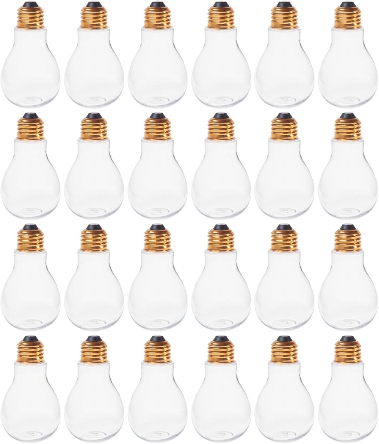 Creative Hobbies® Clear Fillable Plastic Light Bulbs – DIY Crafts, Party Favors & Wedding Decor – Standable Design | 24 Pack