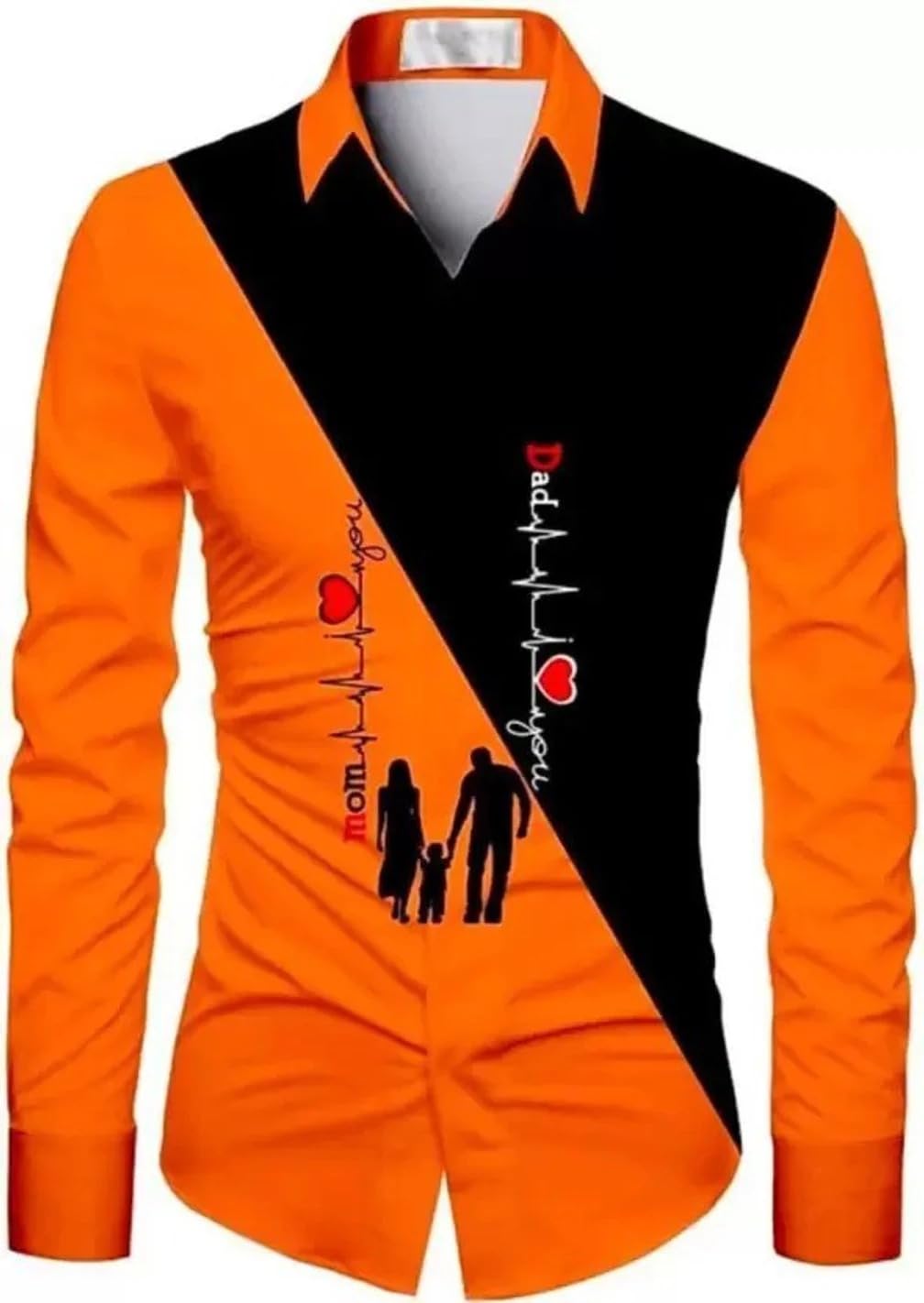 revue Men's Premium Unstitched Printed Shirt Fabric | Cotton Blend Shirting Material with Mom Dad Graphic Design | Custom Tailoring Shirt Cloth for Casual Party Office Festival & Daily Wear-picture-12