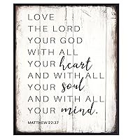 Vista 1 de Rustic Boho Religious Wall Decor, Bible Verse Wall Art - Scripture Wall Art - Christian Gifts for Women, Men, Kids Bedroom, Kitchen - Positive