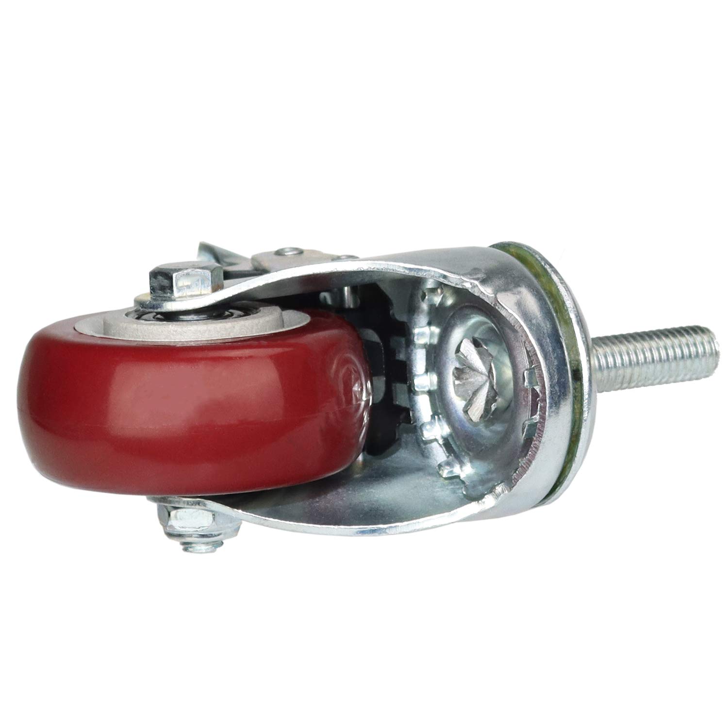 DICASAL 3 Inch Swivel Stem Casters Heavy Duty American Size UNC 1/2"-13x1-1/2"Stem Thread Wheels 360 Degree Durable Wheels Dual Safety Locks Castors with 990 Lbs Capacity Pack of Four : Industrial & Scientific