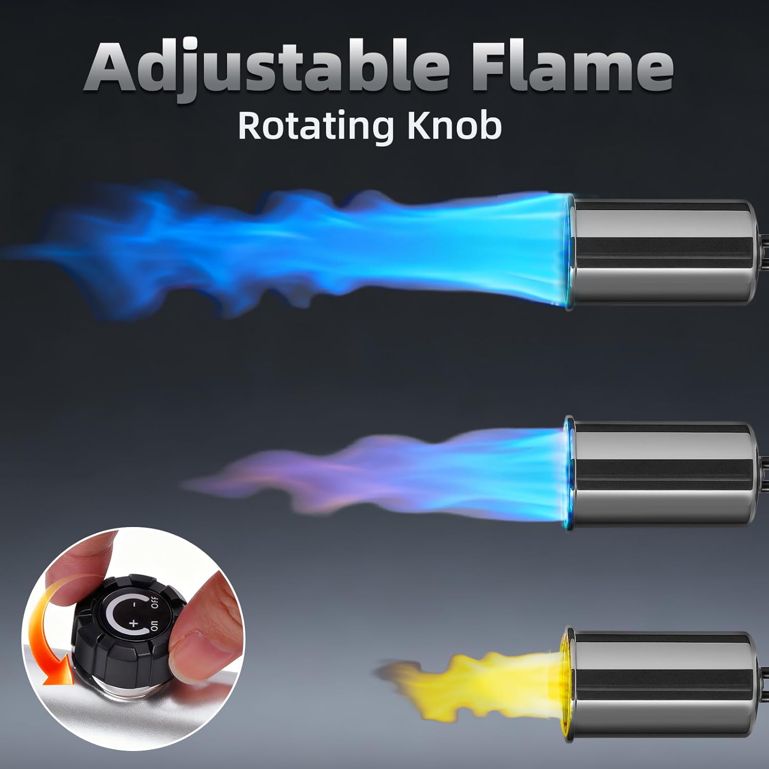 Powerful Propane Torch Gun，Flame Thrower Gun With One-Touch Max Fire, Kitchen Cooking Torch with a Safety Lock,Kitchen Torch Gun for Campfire，Grill, Sous Vide, BBQ (Tank Not Included)