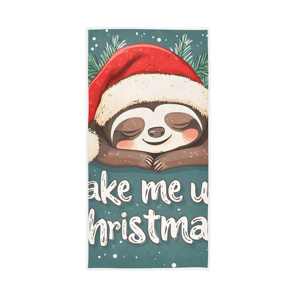 LSRCPD Wake Me Up Christmas Sloth Hand Towels and Wash Cloths for Bathroom, Hand Towel for Bathroom, Travel, Camp, Hotel, Spa 15 x 30 Inches