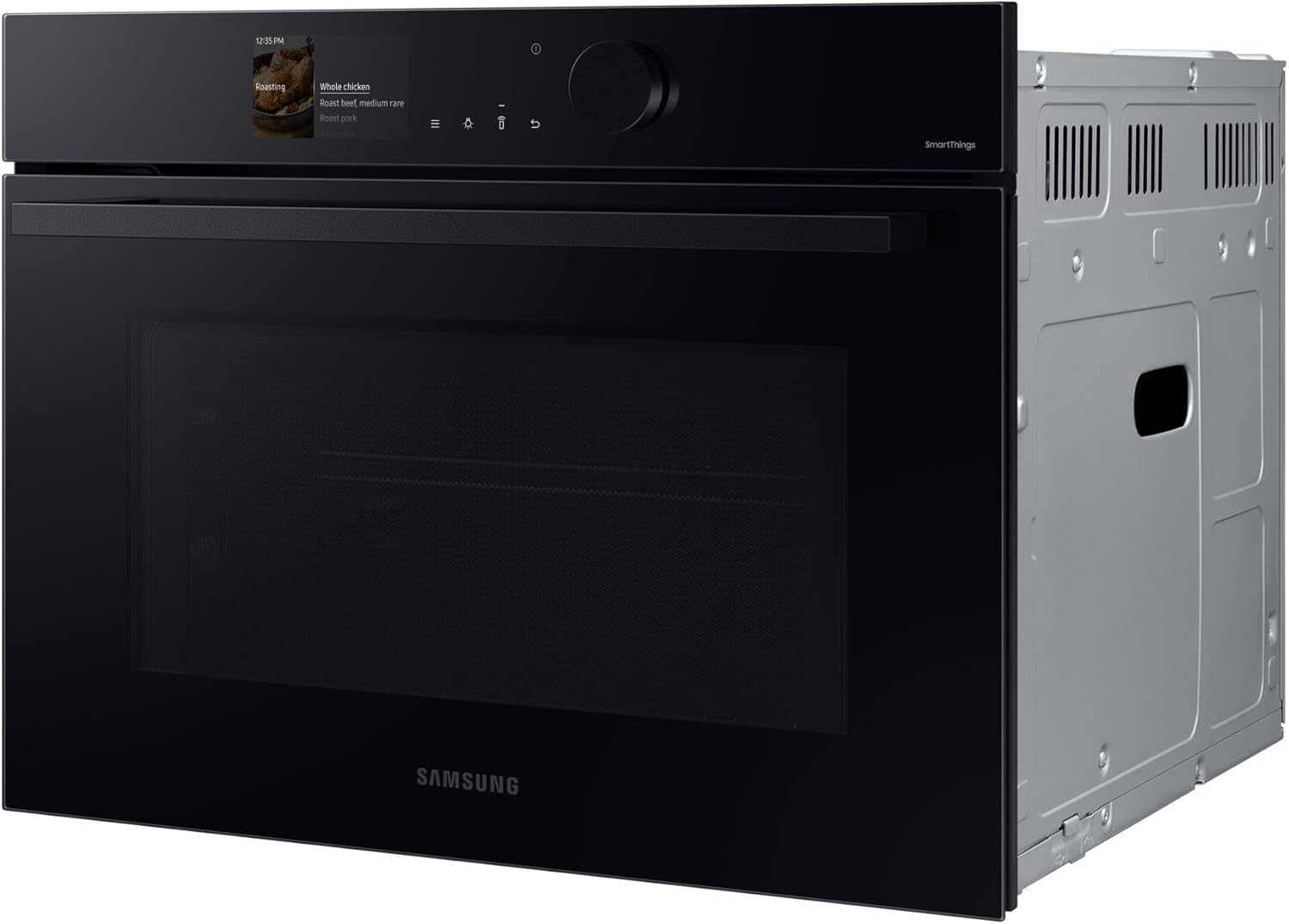 ด้านข้าง view of the Samsung Bespoke Compact Microwave Oven, showing its depth for installation