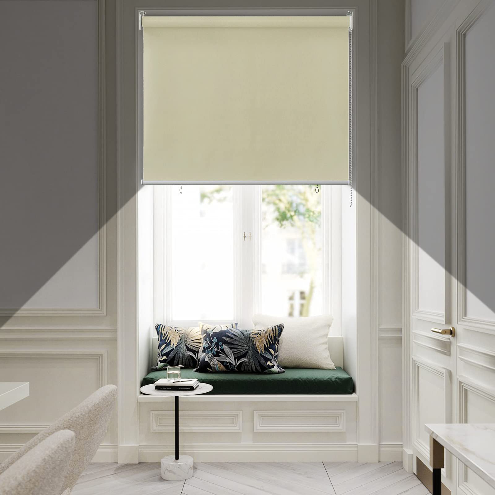 LARS360 roleta zewnętrzna, roleta na balkon, markiza pionowa, roleta balkonowa, ochrona przed słońcem, ochrona przed promieniowaniem UV (140 x 140 cm, beżowa)