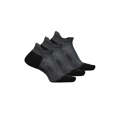 Feetures Elite Max Cushion No Show Tab 3 Pair Pack No Show Socks Shoes Gray