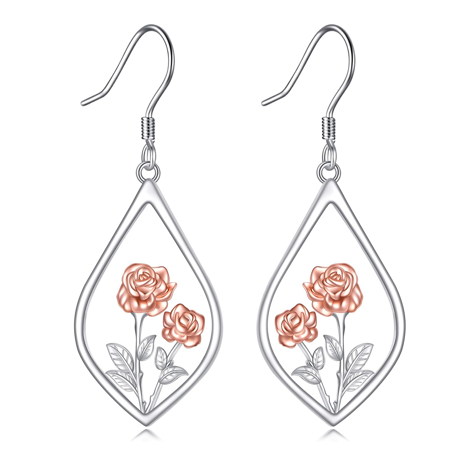 Scottish Thistle/Sunflower/Violet/Daffodil/Orchid Earrings Sterling Silver Flower Dangle Dangling Drop Boho Earrings Jewelry Gifts for Women