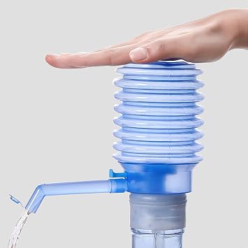 Manual Hand Press Pump for 5 Gallon Water Bottle Adjustable Tube Length Water Dispenser with Protective Spout Covers