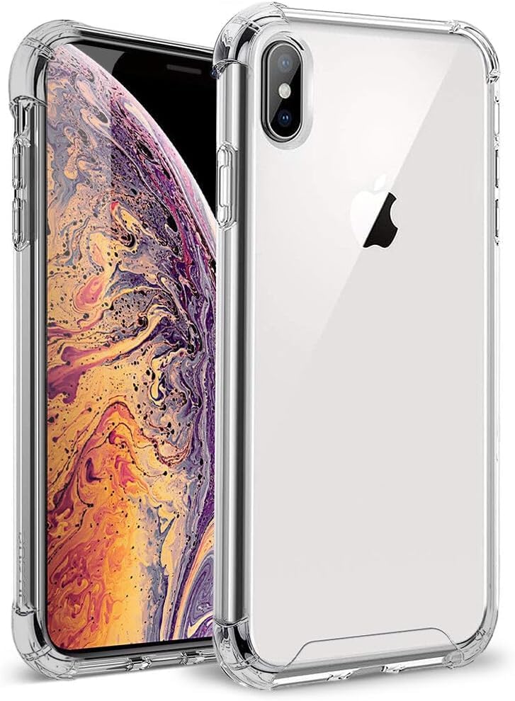 Transparente Schutzhülle für iPhone X, iPhone XS (5,8 Zoll), stoßfest, kratzfest, TPU-Stoßdämpfer, harte Rückseite, schlank, leicht, transparent, Schutzhülle für iPhone XS/X/10