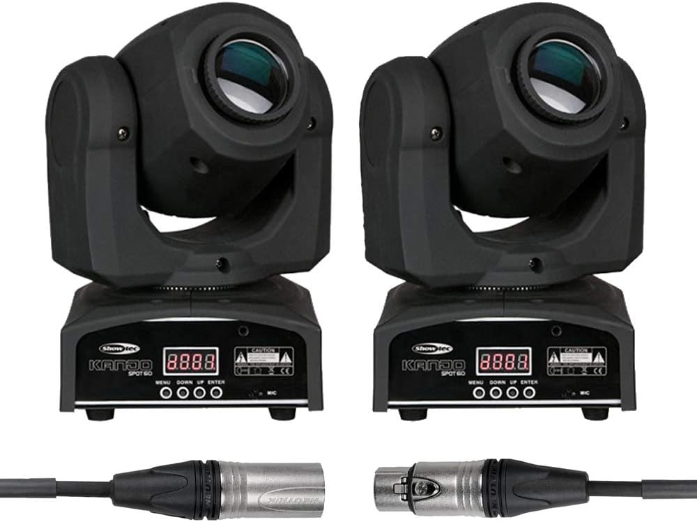 2x Showtec Kanjo Spot 60 LED 60W Moving Head Gobo Spot DJ Disco