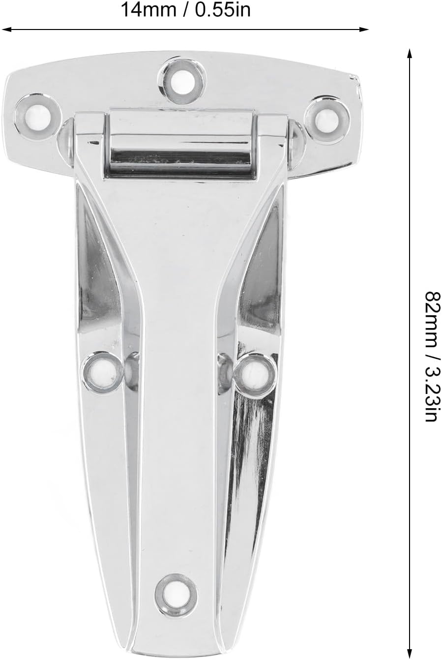 Aramox Soft Close Tee Hinge, T Strap Hinge Zinc Alloy T Hinge for Toolbox, Car Door Repair (Silver)