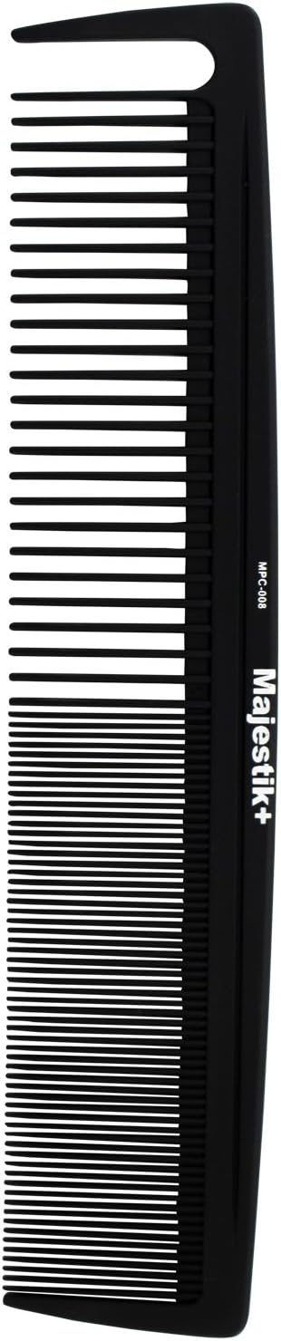 Teasing Comb- a Professional Carbon Fibre Styling Comb, Strength & Durability, Medium and Fine Tooth in Black With Free Bespoke PVC Product Pouch (MPC-008)