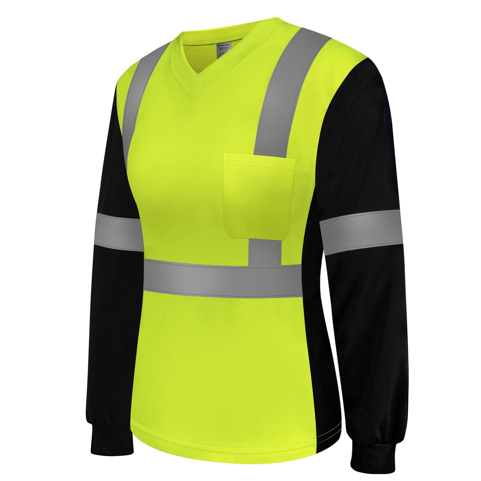 Uno Mejor Hi Vis Reflective Safety Shirts for Women Construction Class 3 High Visibility Shirts for Women, Work Shirts for Women, Long Sleeve Work