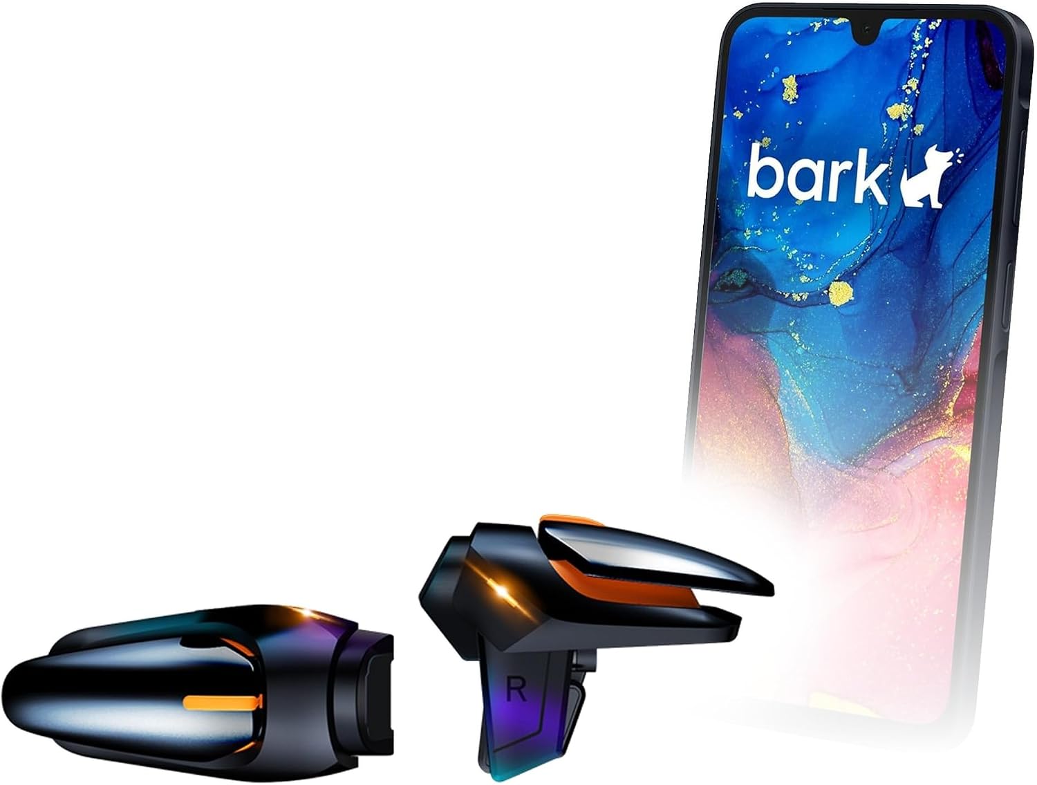 BoxWave Gaming Gear Compatible with Bark Phone A16 (6.7) - Touchscreen QuickTrigger Auto, Trigger Buttons Autofire Gaming Mobile FPS - Jet Black