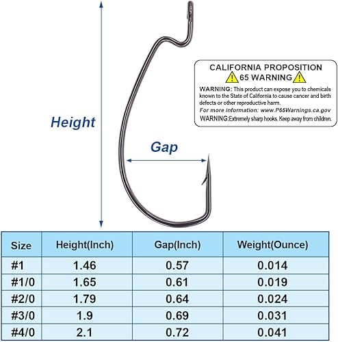 Miniatura 4 de Gusano compensado-Ganchos-para-lubino-Pesca-Gusanos-Ewg-Ancho-Anzuelos-Anzuelos-Aguas Dulce Texas Rig Plásticos blandos Cebo Gusanos Cebo de Pesca