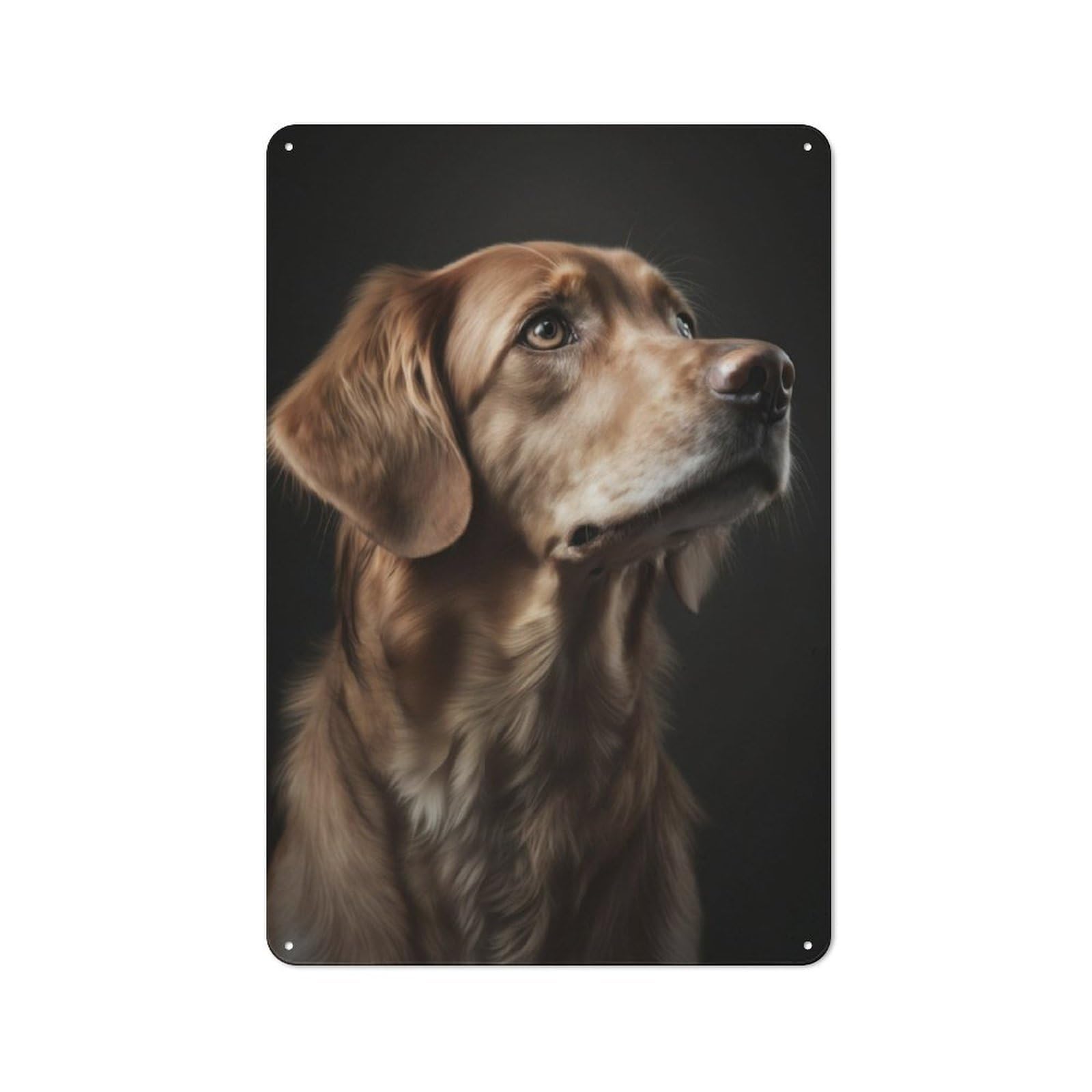 Junmoney Dog Portrait Retro-Style Tin Sign 30X20cm For Living Room Or Hallway, For Home Wall Decor Collectors Refreshing A Room In Autumn