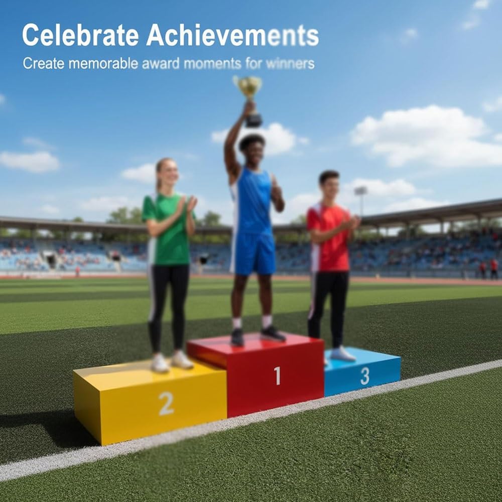Siegerpodest stapelbar aus Holz Gilt für Sportmeeting