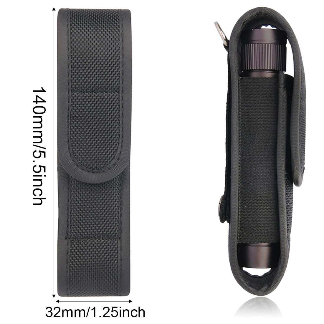 JEYORZY Nylon Taschenlampe Holster, geeignet für Outdoor Aktivitäten wie Jagd, Camping und Wandern - Passend für 140mm Taschenlampen