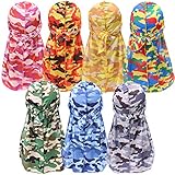 Silky Camo Durag for Men,Extra Gift 1 Black Silky Wave Cap or Wave Brush,Camo Durag 7