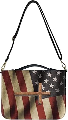 PU Leather Bible Cover for Women Men Custom Bible Bag with Adjustable Straps Church Tote Handbag