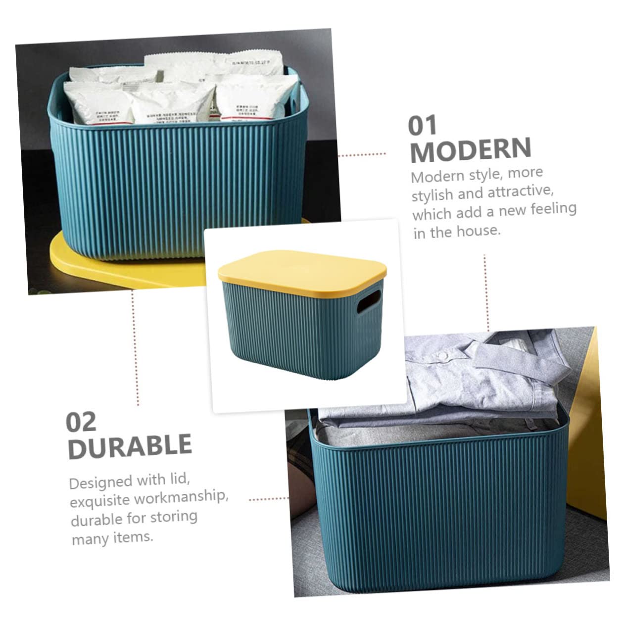 GALPADA Caja De Almacenamiento Multiusos Hogar Organizador De Ropa Contenedor Para Guardar Ropa Caja De Almacenaje Con Tapa Para Oficina o Dormitorio