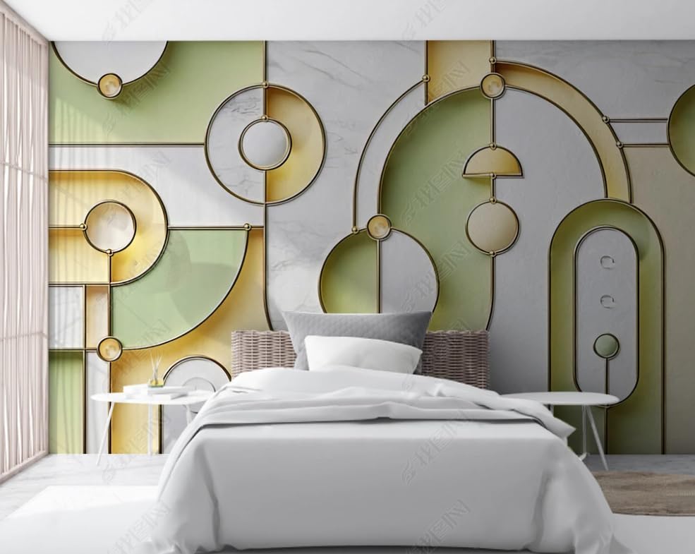 Papier peint intissé morandi géométrique pour une chambre parentale épurée