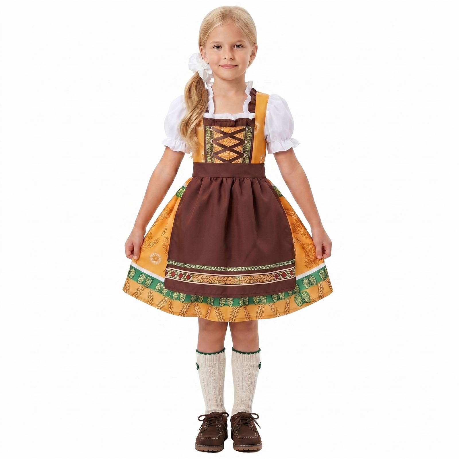 Conjunto de disfraz para niña con delantal, espectáculo escolar