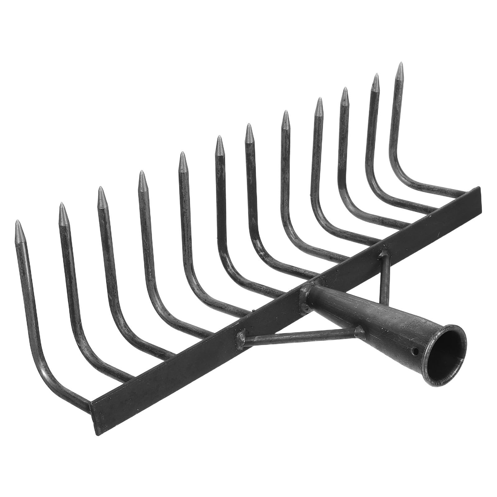 Luxshiny Rastrillo de Metal para Desherbar el Jardín Dientes Múltiples y Acero al Carbono de Alta Resistencia, Adecuado para Huertos y Agricultura