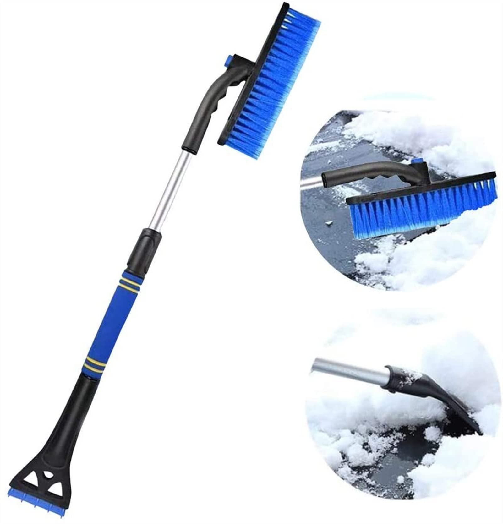 Brosse à Neige et grattoir à Glace pour Pare-Brise de Voiture, dissolvant de Brosse à Neige avec poignée en Mousse pour vitres de Camion SUV de Voitures (Jaune) (Color : Blue)