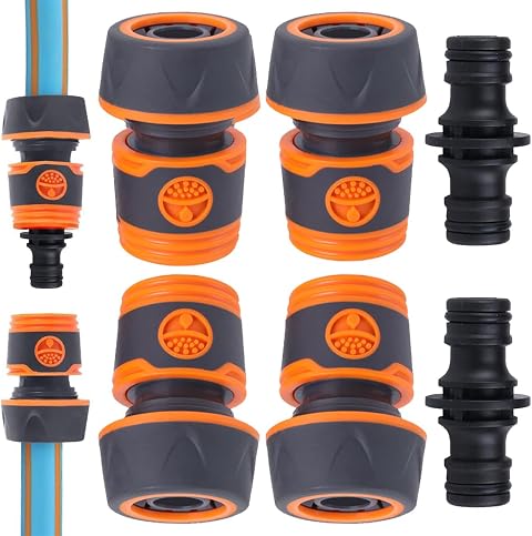 4 Pezzi Raccordi per Tubo da Giardino 3/4 pollice,con accessori di collegamento per Rubinetto di casa, Collegamento Rapido per tubi dell'acqua con diametro interno di 16 mm e diametro esterno di 25 mm