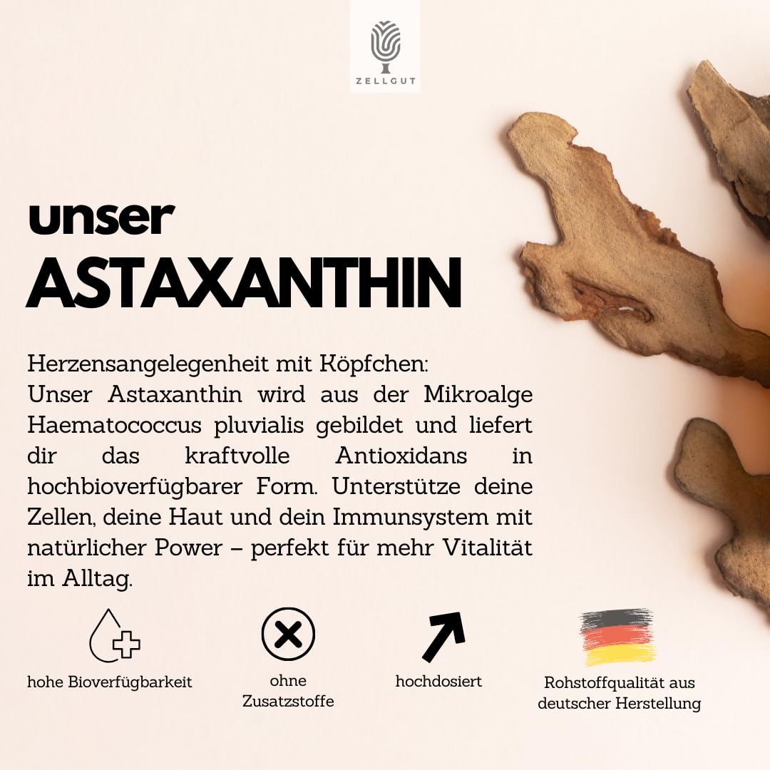 ASTAXANTHIN • mit geprüftem Markenrohstoff AstaReal® • optimale Bioverfügbarkeit • natürliches Antioxidans • 60 Kapseln