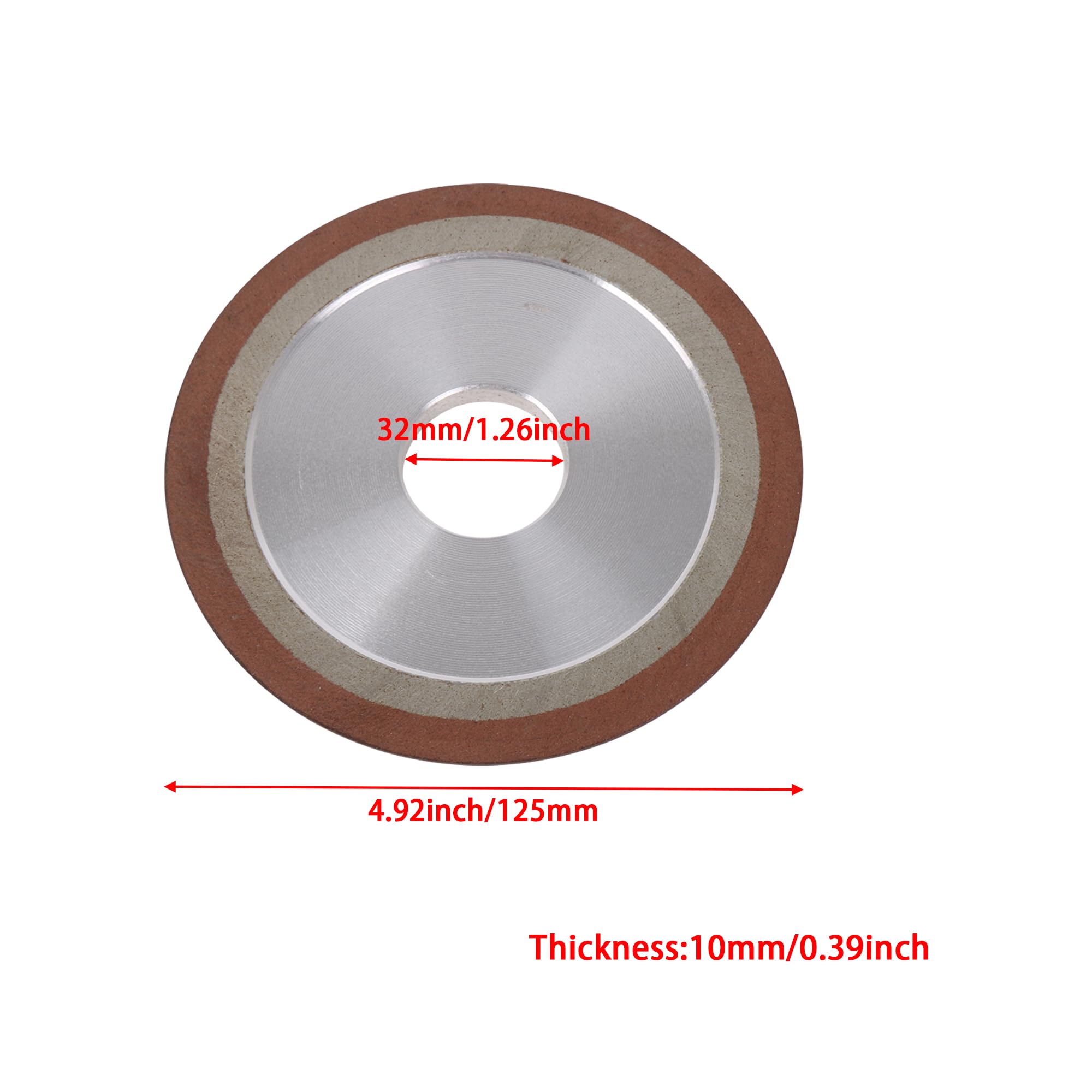 Lot de 2 meules diamantées en résine 125 mm OD 150#