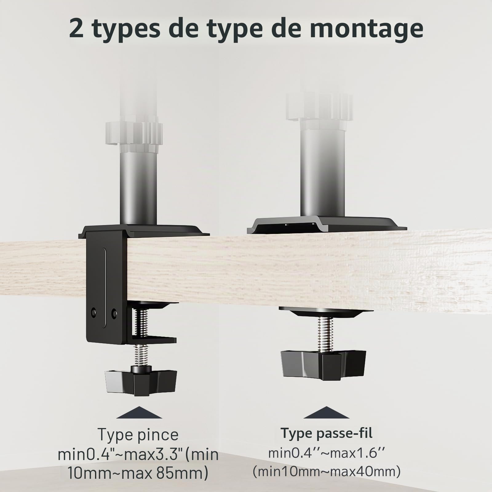 WORLDLIFT Tige Centrale Extra Haute et Stable Compatible avec Le Support de Moniteur, Prolongation de la flexibilité, Hauteur de 81 cm, Montage avec Pince en C et Douille