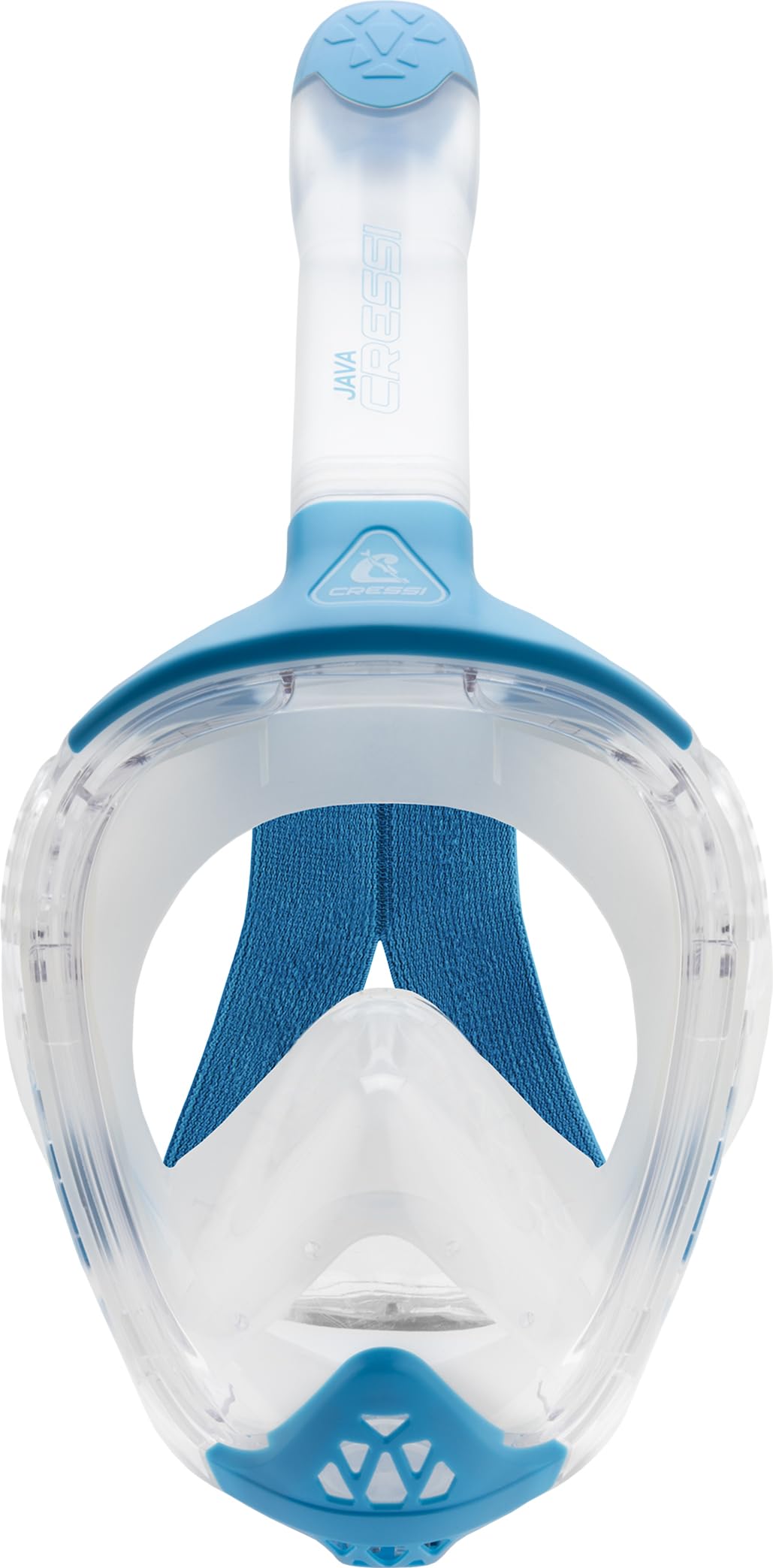 CRESSI Java Full Face Mask - Maschera Snorkeling Integrale Unisex, Lente Ultra Chiara Anti Fog, 100% Silicone, Snorkel Dry con Valvole Sicurezza