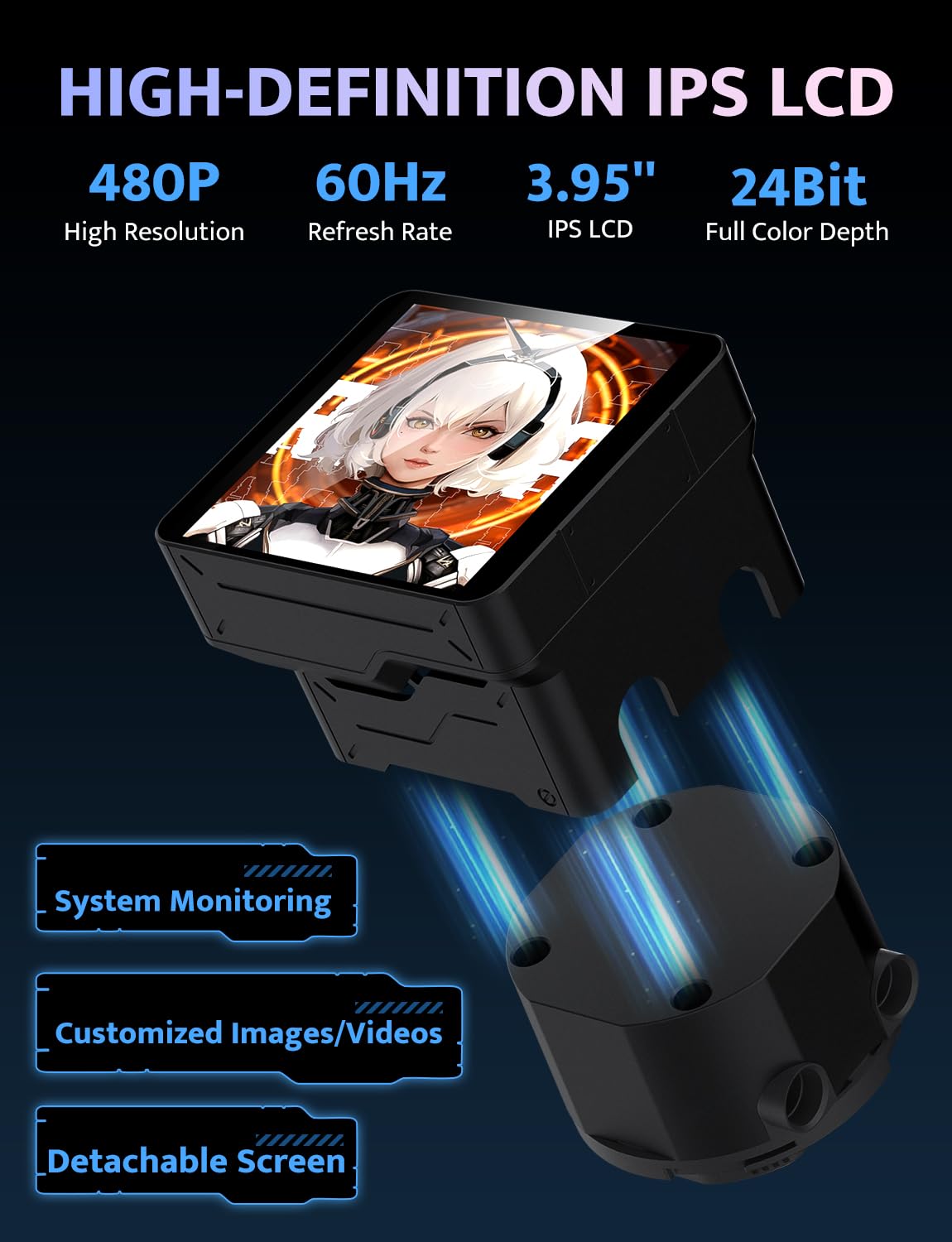 darkFlash DV360S MAX - Enfriador líquido todo en uno para CPU, pantalla LCD de 10 cm con resolución de 480 x 480, ventilador ARGB PWM de un solo marco, radiador de PC, CPU AIO Cooler de 360 mm Intel