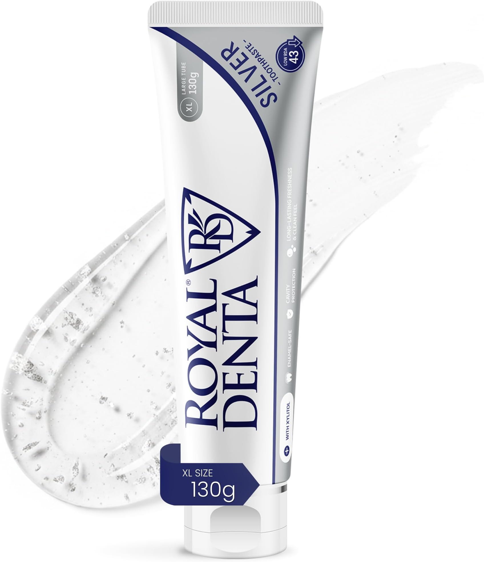 Naturally Teeth Whitening Toothpaste for Adults 130g, Fluoride Toothpaste Removes Stains While Gentle on Sensitive Teeth & Enamel, with Xylitol & Silver Particles, Mild Taste Tooth Paste