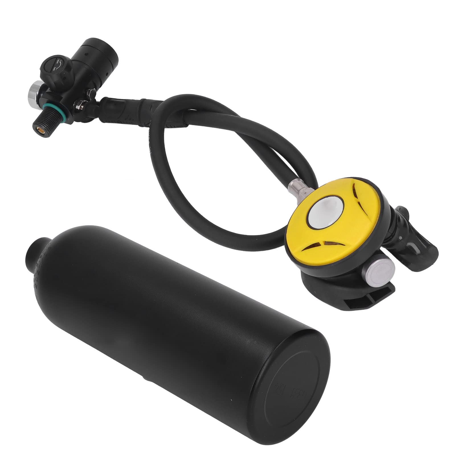 RiToEasysports Ensemble de Cylindre à Oxygène 1L, Kit de Plongée en Alliage en Aluminium avec Soupape de Décharge de Pression de L'instrument Lumineux pour L'extérieur