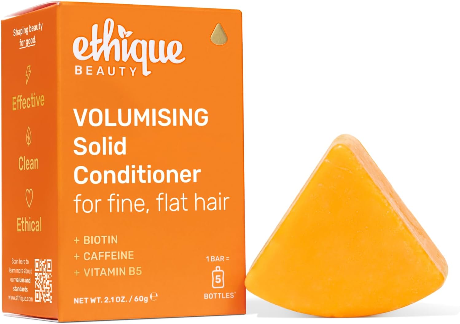 Volumizing Conditioner Bar with Biotin for thin, fine hair - Plastic-Free, Vegan, Cruelty-Free, 2.12 oz