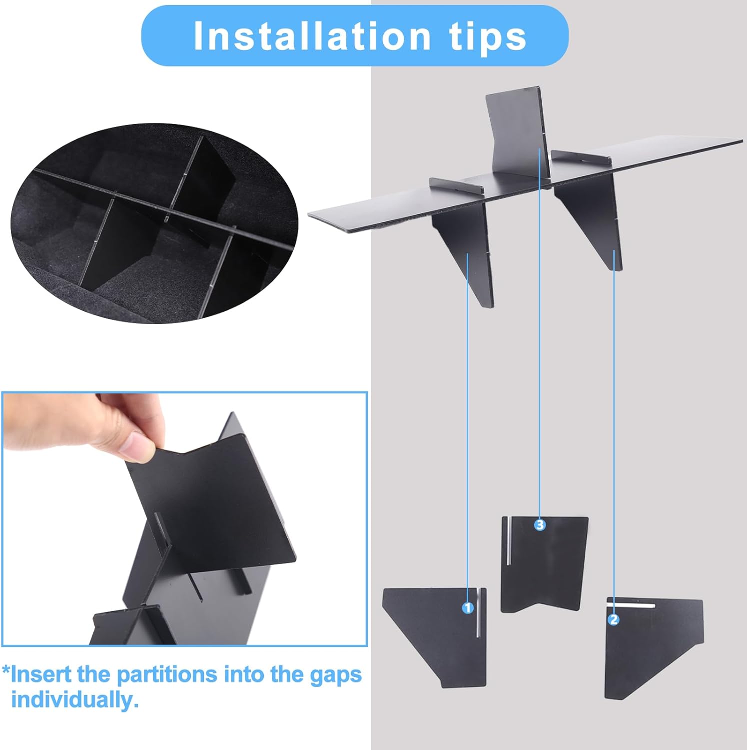 Daeiclru Glove Box Dividers Organizer Compatible with Chevrolet Corvette C8 2020-2026, ABS Insert Box Secondary Storage Glove Compartment Organizer Tray
