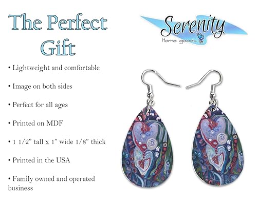 Miniatura 8 de Maureen Claffy Artist Collection  Angel Michael Teardrop Dangle Earrings Set  Cute Girls Womens Jewelry Earings  Holiday Gifts  Summer Decorations