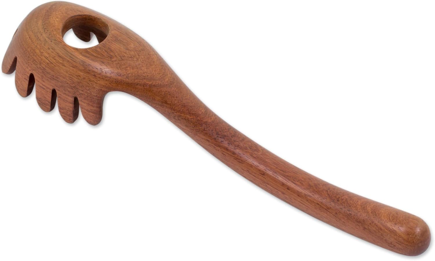 NOVICA Artisan Handcarved Wood Spaghetti Spoon Manchiche from Guatemala Brown Tableware Serveware Serving Utensils Natural Materialssustainable Eco Friendly [11.5in H x 2.4in W x 1.8in D] ' Home