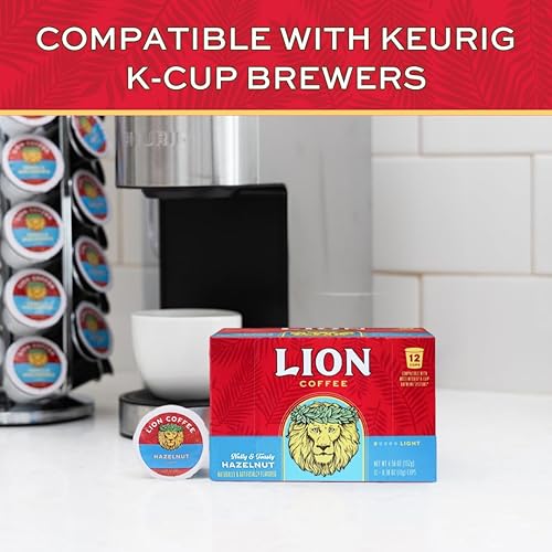 Miniatura 3 de Lion Coffee Café tostado ligero con sabor a avellana, cápsulas de café de una sola porción, compatible con sistemas de preparación de cápsulas, A