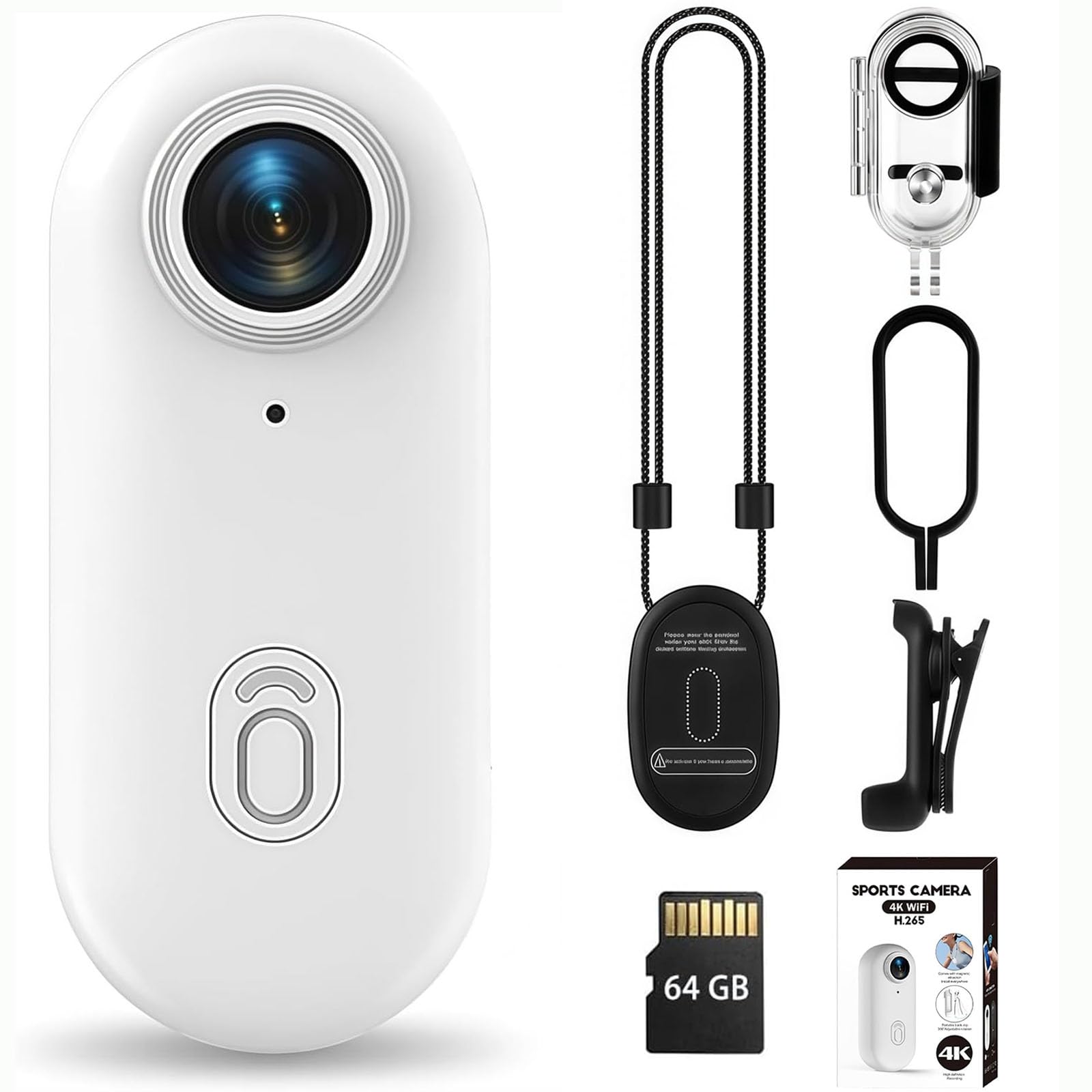 BIBIFACTORY 2025 New Stallion Frames Body Camera, Stallion Frames Body Camera Mount 4k, with Audio & Video Recording - for Bike Cycling, Pet, Vlogging (White, 1080p)