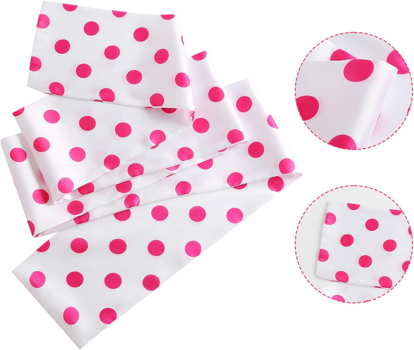 2PCS Pink Polka Dot Scarf with Blue Frame Polarized Sunglasses