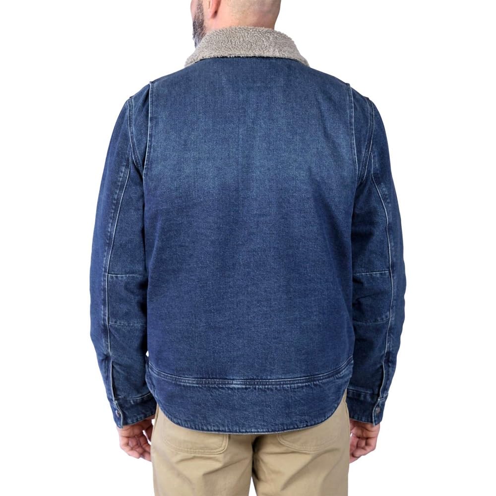 Carhartt Męska lekka kurtka o luźnym kroju denim z podszewką Sherpa