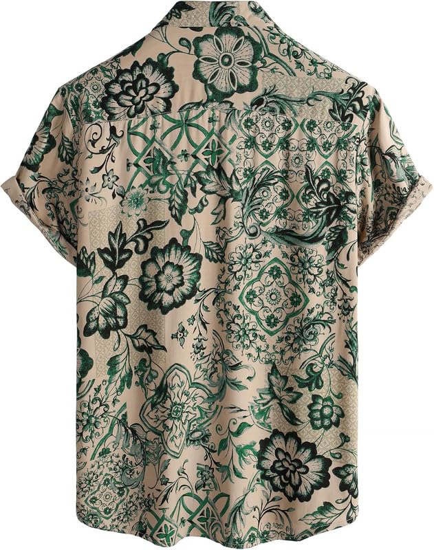 Image of Men's Multi-Coloured Floral Printed Shirt for man | Half Sleeve Cotton Shirt for Men | Summer Shirts for Men