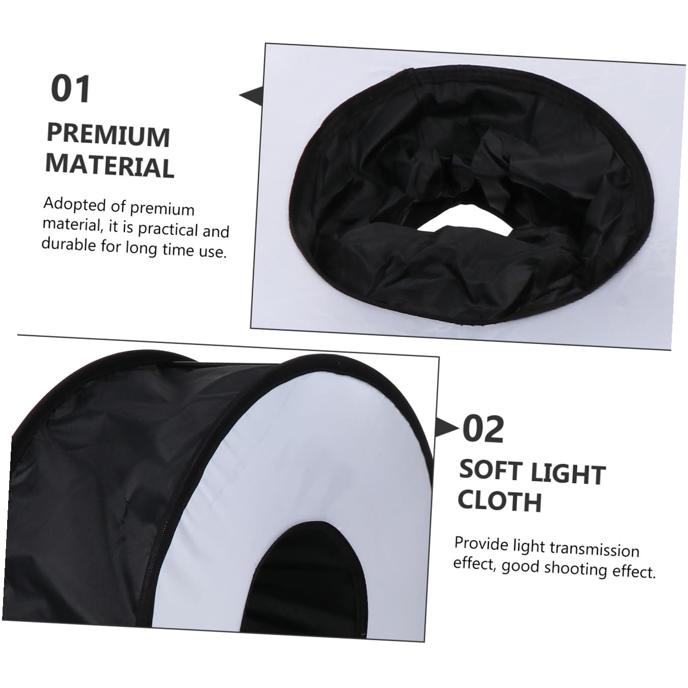 Veemoon Softbox Anular Plegable de 45cm, Difusor Portátil para Flash, Tela Recubierta y Bolsa Cremallera para Fotos de Boda y Retratos