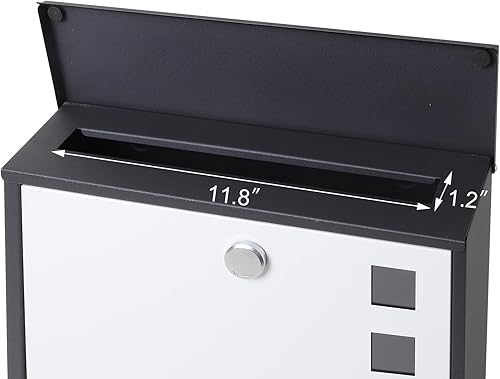 Miniatura 36 de Jssmst - Buzón con cerradura montado en vertical en la pared - Buzones con cerradura de llave de gran capacidad, 14.3 x 4.1 x 11.8 pulgadas