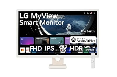 Monitor Smart LG MyView 32'' IPS FHD WebOS 60Hz 8ms Inclinação Bivolt Branco 32SR50F-W.AWZM